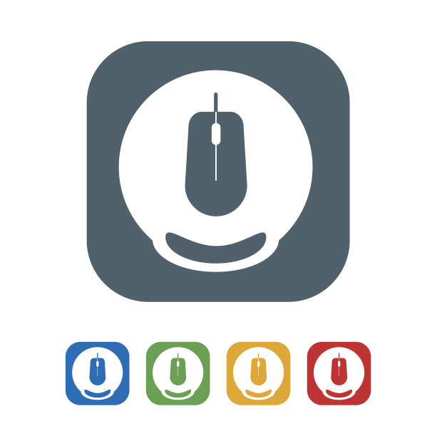 鼠标垫平面图标隔离在白色背景。矢量图的图标图片下载