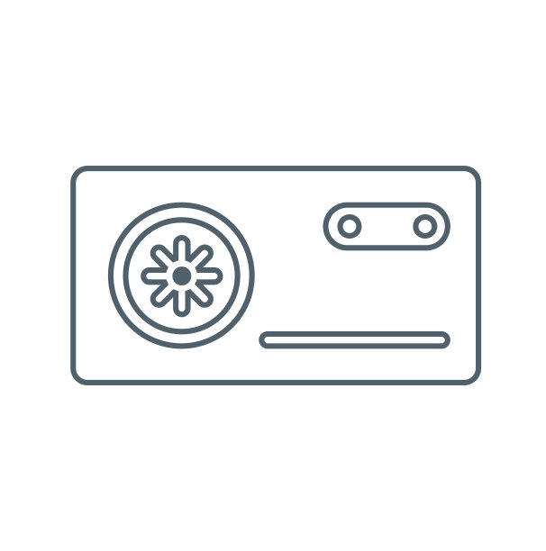 电源单元平面图标隔离在白色背景上。矢量图的图标图片下载