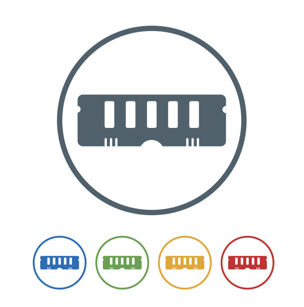 RAM平面图标隔离在白色背景。矢量图的图标图片下载