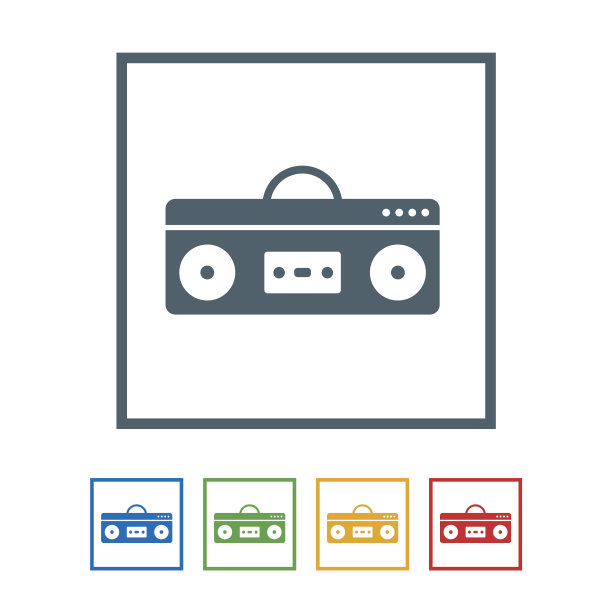 Boom box flat Icon Isolated on White Background. Boom box平板图标孤立在白色背景上。矢量图的图标图片下载