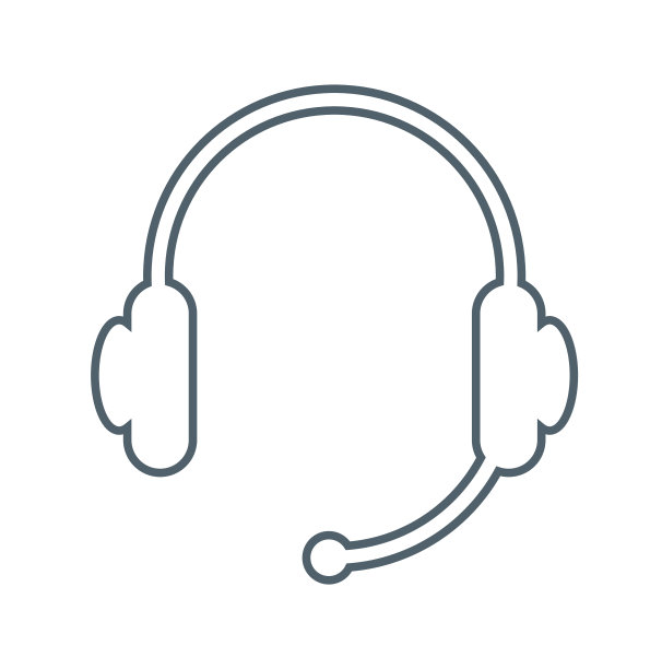 电脑耳机平面图标隔离在白色背景。矢量图的图标图片下载