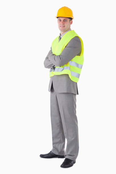 一个年轻建筑工人的肖像图片下载