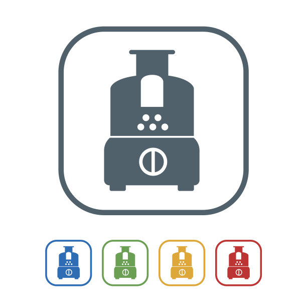 食品处理器平面图标隔离在白色背景。矢量图的图标图片下载