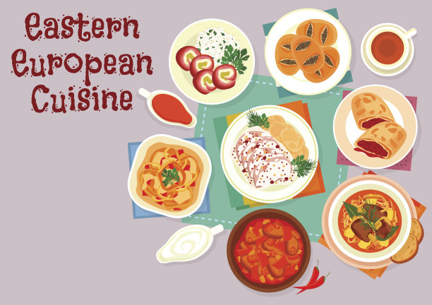 东欧美食图标菜单设计素材图片