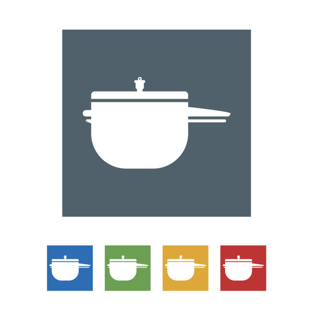 高压锅平面图标孤立的白色背景。矢量图的图标图片下载