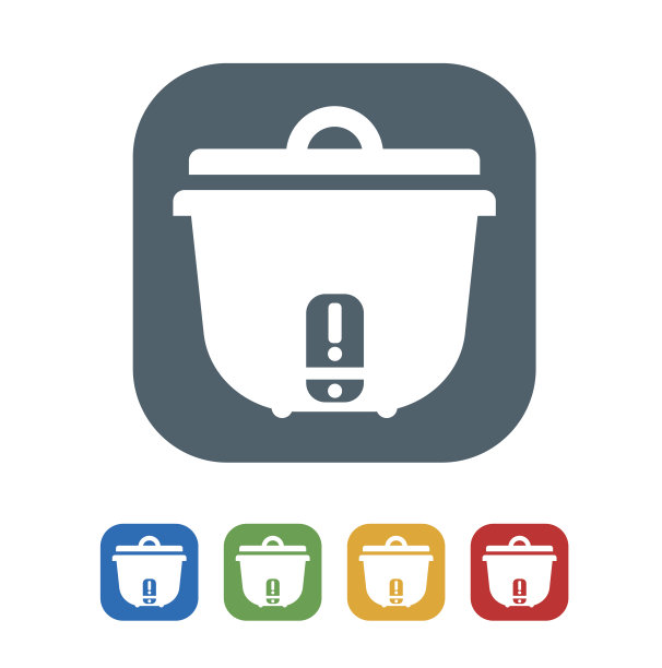 电饭锅平面图标孤立的白色背景。矢量图的图标图片下载