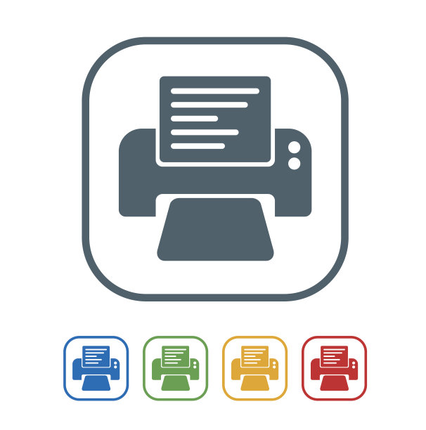 打印机平面图标隔离在白色背景。矢量图的图标图片下载