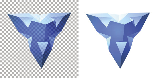 基于四面体的矢量透明复杂几何形状。蓝色的图片下载