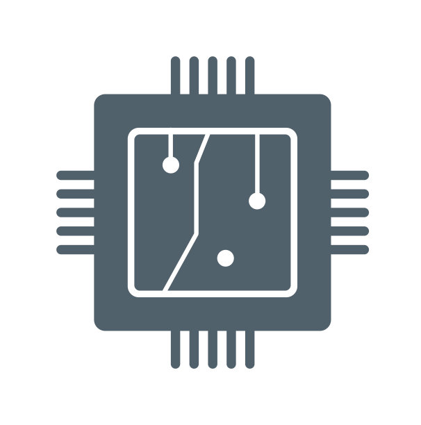 处理器平面图标隔离在白色背景。矢量图的图标图片下载