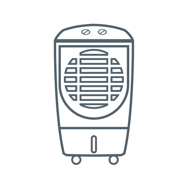 空气冷却器平面图标隔离在白色背景。矢量图的图标图片下载