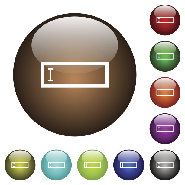 编辑框带有彩色玻璃按钮和光标图片下载