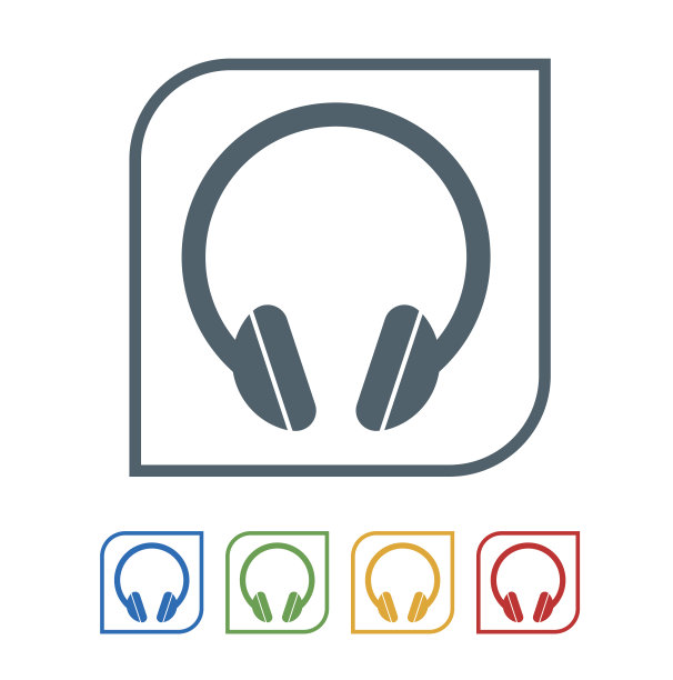 耳机平面图标隔离在白色背景。矢量图的图标图片下载