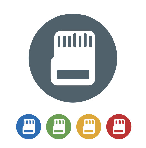 记忆卡平面图标隔离在白色背景。矢量图的图标图片下载