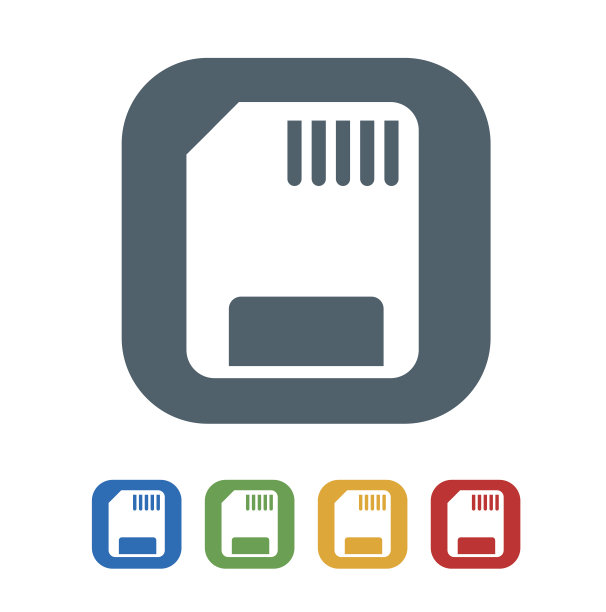 微存储卡平面图标隔离在白色背景。矢量图的图标图片下载