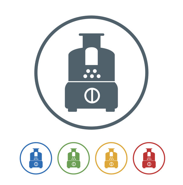 食品处理器平面图标隔离在白色背景。矢量图的图标图片下载