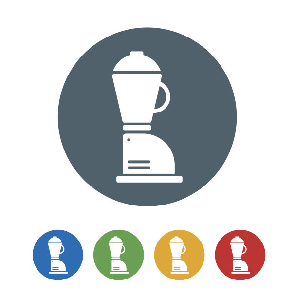 搅拌机磨床平面图标隔离在白色背景。矢量图的图标图片下载