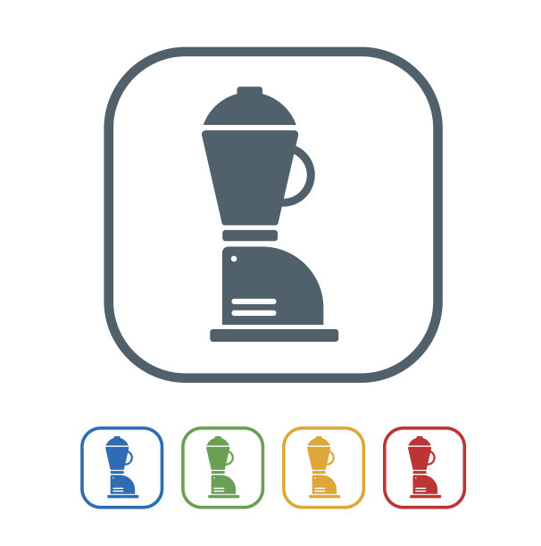 搅拌机磨床平面图标隔离在白色背景。矢量图的图标图片下载