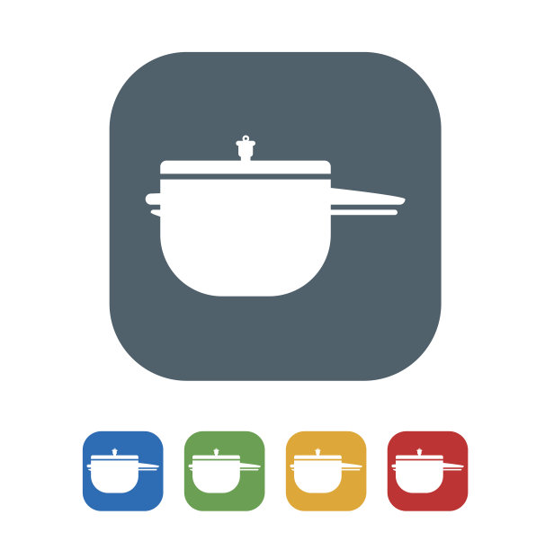 高压锅平面图标孤立的白色背景。矢量图的图标图片下载