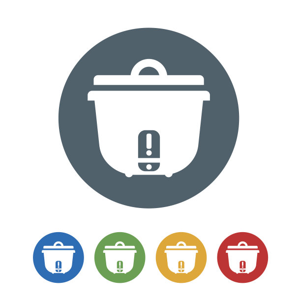 电饭锅平面图标孤立的白色背景。矢量图的图标图片下载