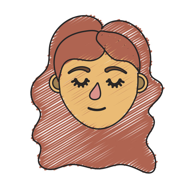 闭着眼睛的女人的头和发型图片下载