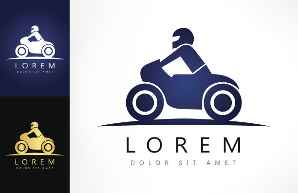 摩托车和驾驶员插图图片下载