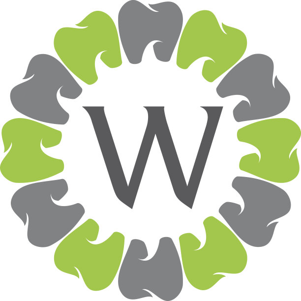 健康牙科护理字母W图片下载