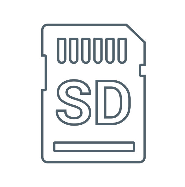 SD存储卡平面图标隔离在白色背景。矢量图的图标图片下载