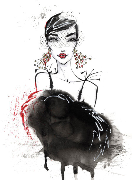 一个优雅女孩的肖像。图片下载