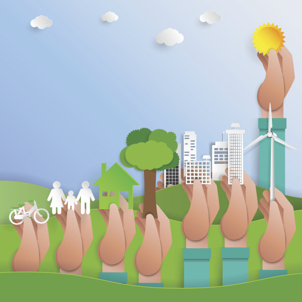 人类打造绿色城市素材图片