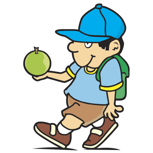带着书包和苹果的男生图片下载