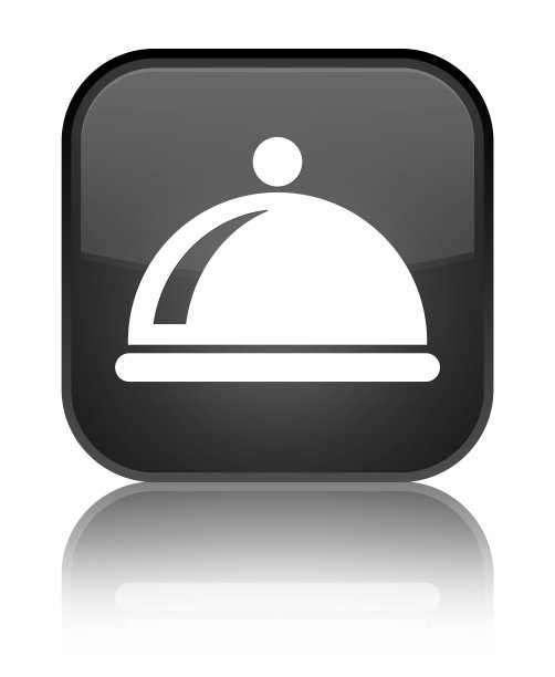 菜盘图标专用黑色方形按钮图片下载