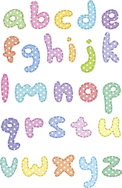 带针的波尔卡点小写字母图片下载