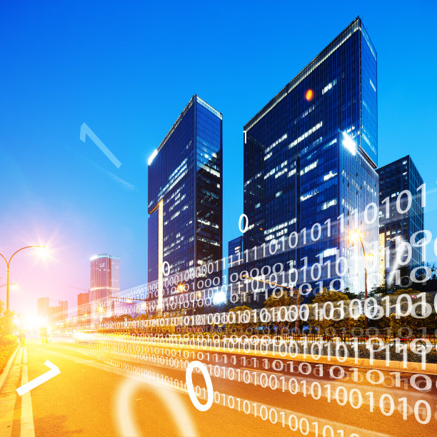 现代城市中城区的情报交通图片下载