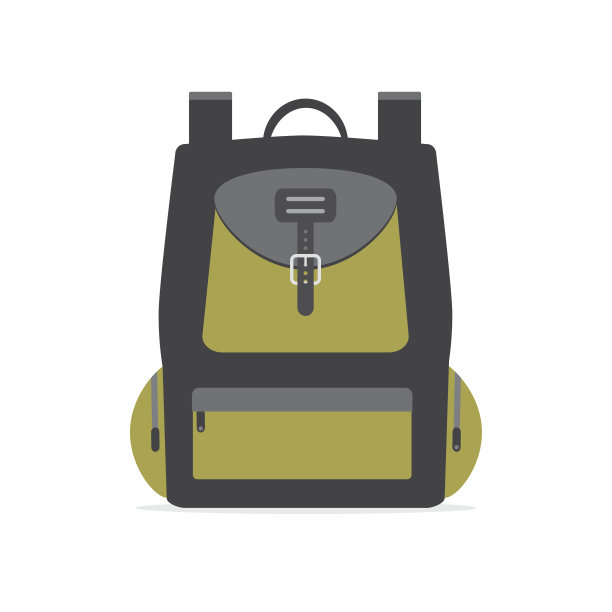 卡通背包孤立的白色背景图片下载