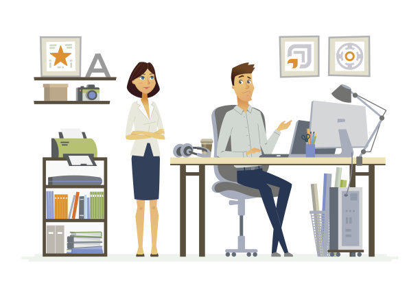 更正错误-现代矢量卡通商业人物插图图片下载