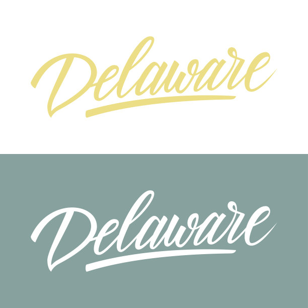 手写的美国州名特拉华州。书法元素为您的设计。图片下载