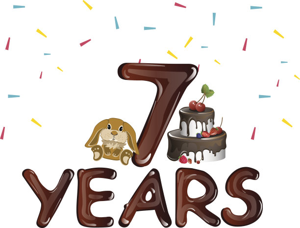 有玩具和蛋糕的七岁生日图片下载