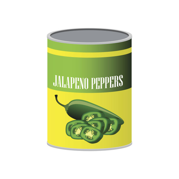 墨西哥泡菜罐头作为罐装食品。矢量图图片下载