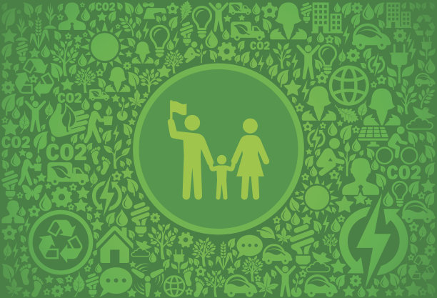 家庭环境绿色矢量图标模式图片下载