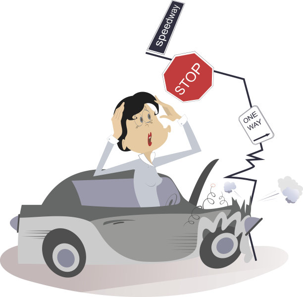 交通事故和年轻女子图片下载