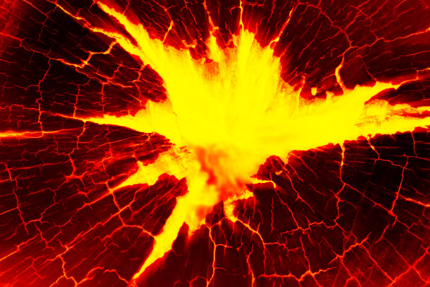 火山爆发后热红开裂地面纹理图片下载