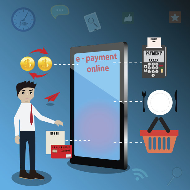 商业概念，网上购物，数字生活方式-矢量插图图片下载