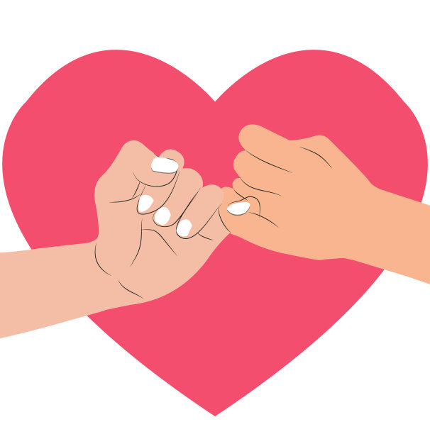 手握在心的形状矢量图片下载