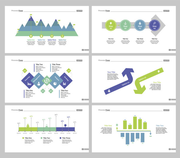 六个财务幻灯片模板集图片下载