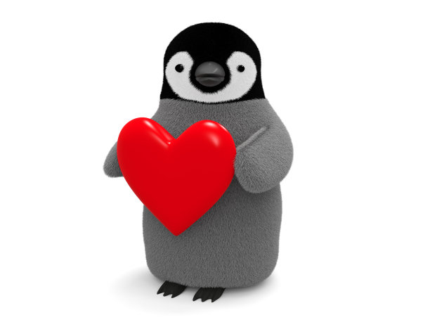 企鹅和心脏图片下载
