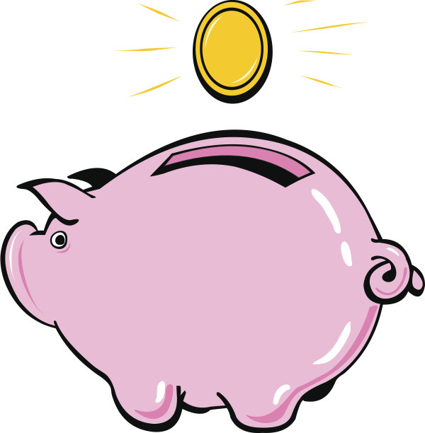 存钱罐和硬币。金融储蓄的概念。孤立在白色背景上。图片下载