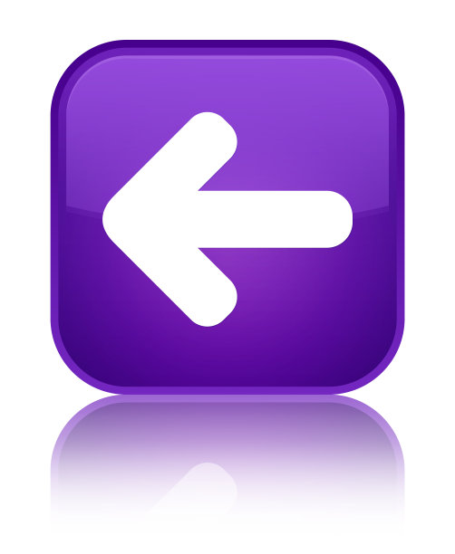 返回箭头图标特殊的紫色方形按钮图片下载