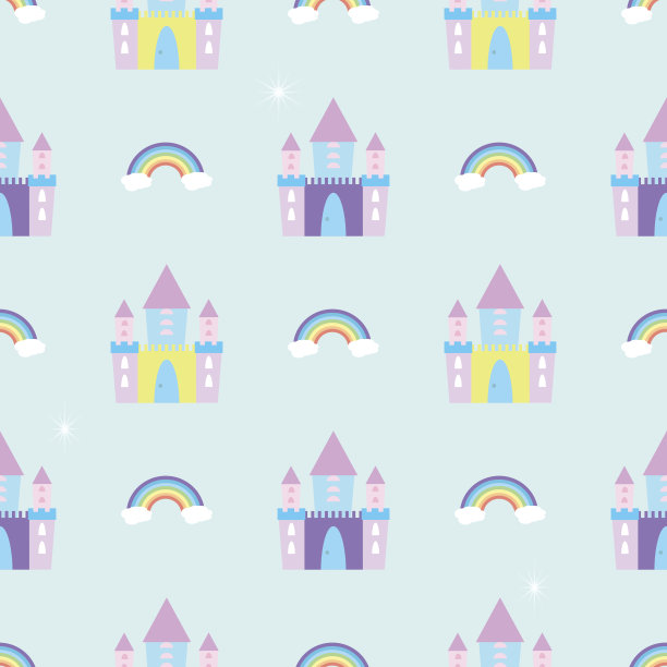童话城堡无缝图案图片下载