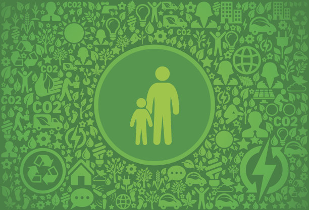 家庭环境绿色矢量图标模式图片下载