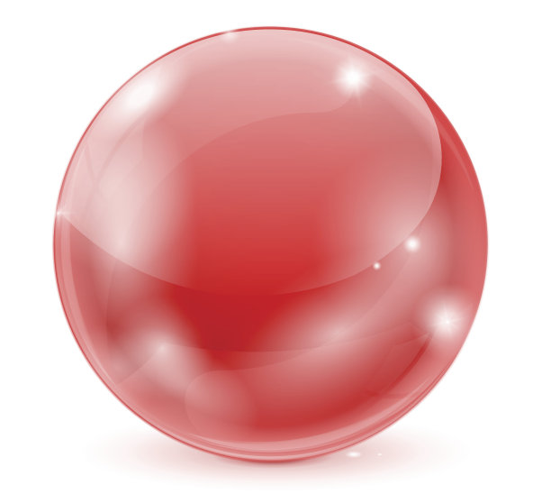 红色的玻璃球。3 d闪闪发光的球体图片下载